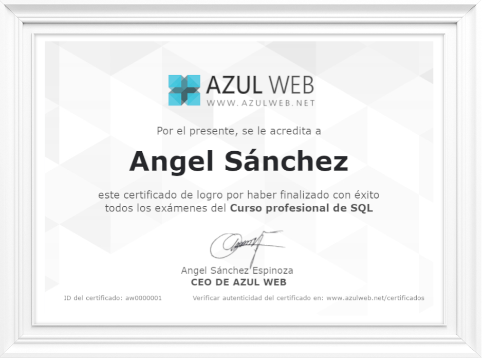 Certificado Azul Web